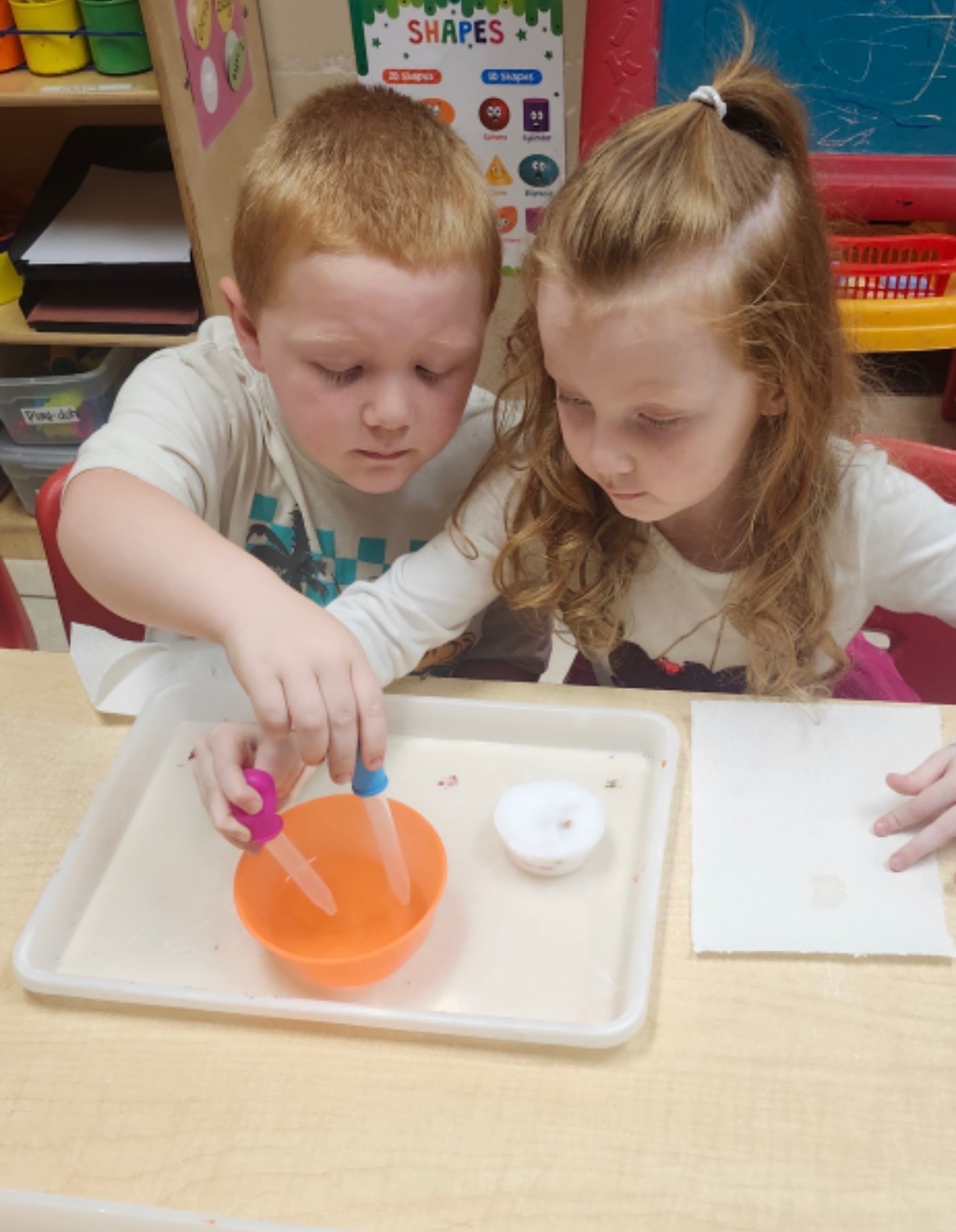 Children participating in a hands-on science activity